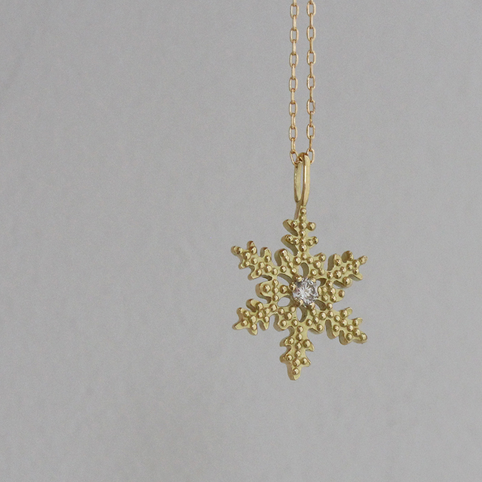 [Imported in Japan/one Jewelry] 18k diamond snowflake necklace